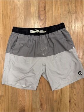 Vuori Two-Tone Black and White Striped Men’s Trail Shorts